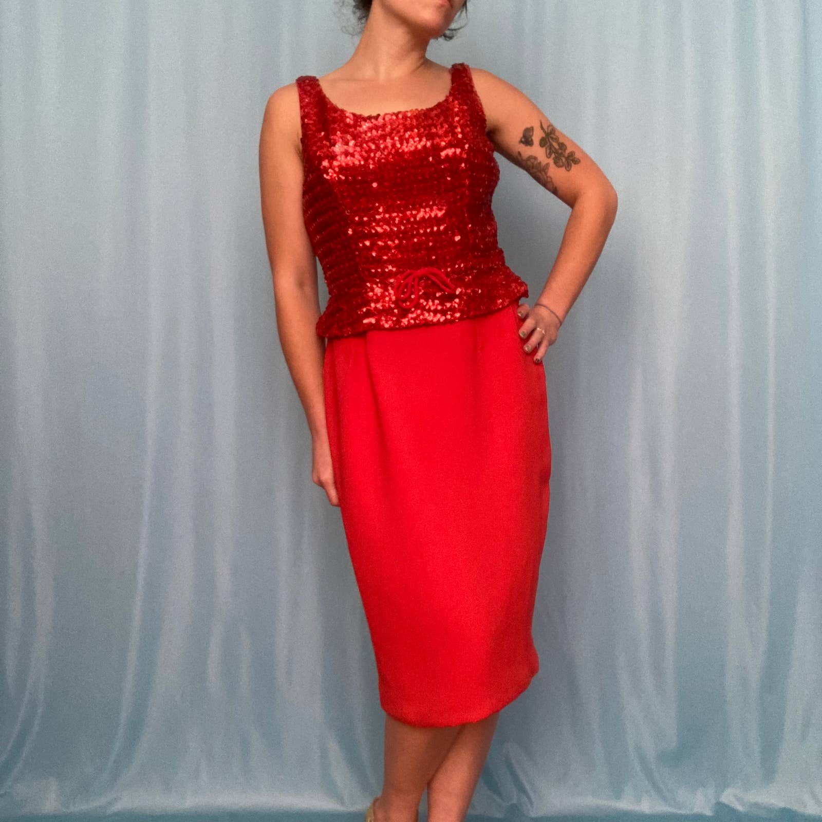 Vintage Red Sequin Dress