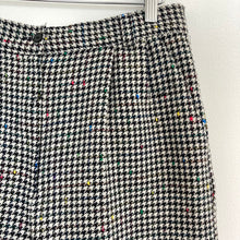 Load image into Gallery viewer, Vintage High Rise Rainbow Speckled Houndstooth Bermuda Shorts
