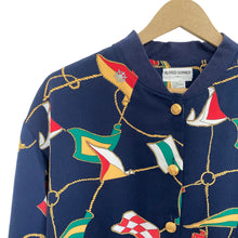 Load image into Gallery viewer, Vintage Alfred Dunner Navy Nautical Flag Jacket
