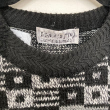 Load image into Gallery viewer, Vintage Progetto Black and Gray Geometric Pullover Sweater
