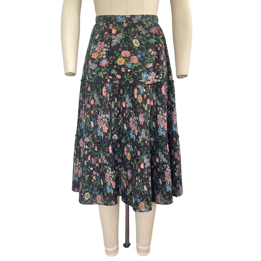 Vintage JC Penney Pleated Floral Midi Skirt