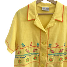 Load image into Gallery viewer, Vintage Bright Yellow Embroidered Blouse
