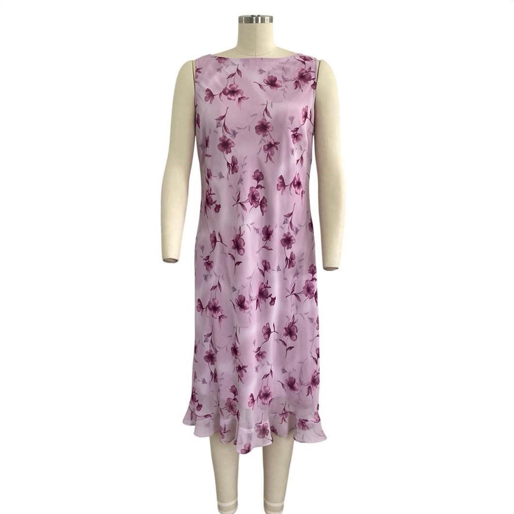 Y2K Style Johnnie M. Lilac Floral Midi Dress