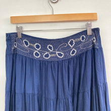 Load image into Gallery viewer, The Travel Collection Navy Blue Peasant Skirt
