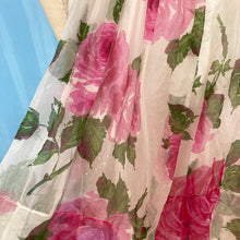 Load image into Gallery viewer, 1950s Pink Floral Fit and Flare Cocktail Dress
