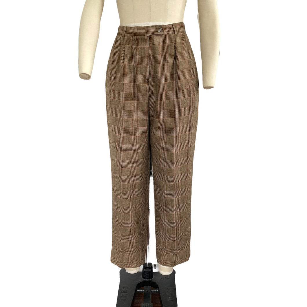 Vintage Jaclyn Smith Brown Plaid Trousers