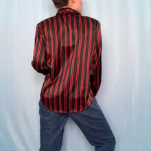 Load image into Gallery viewer, Vintage Black and Red Striped Blouse
