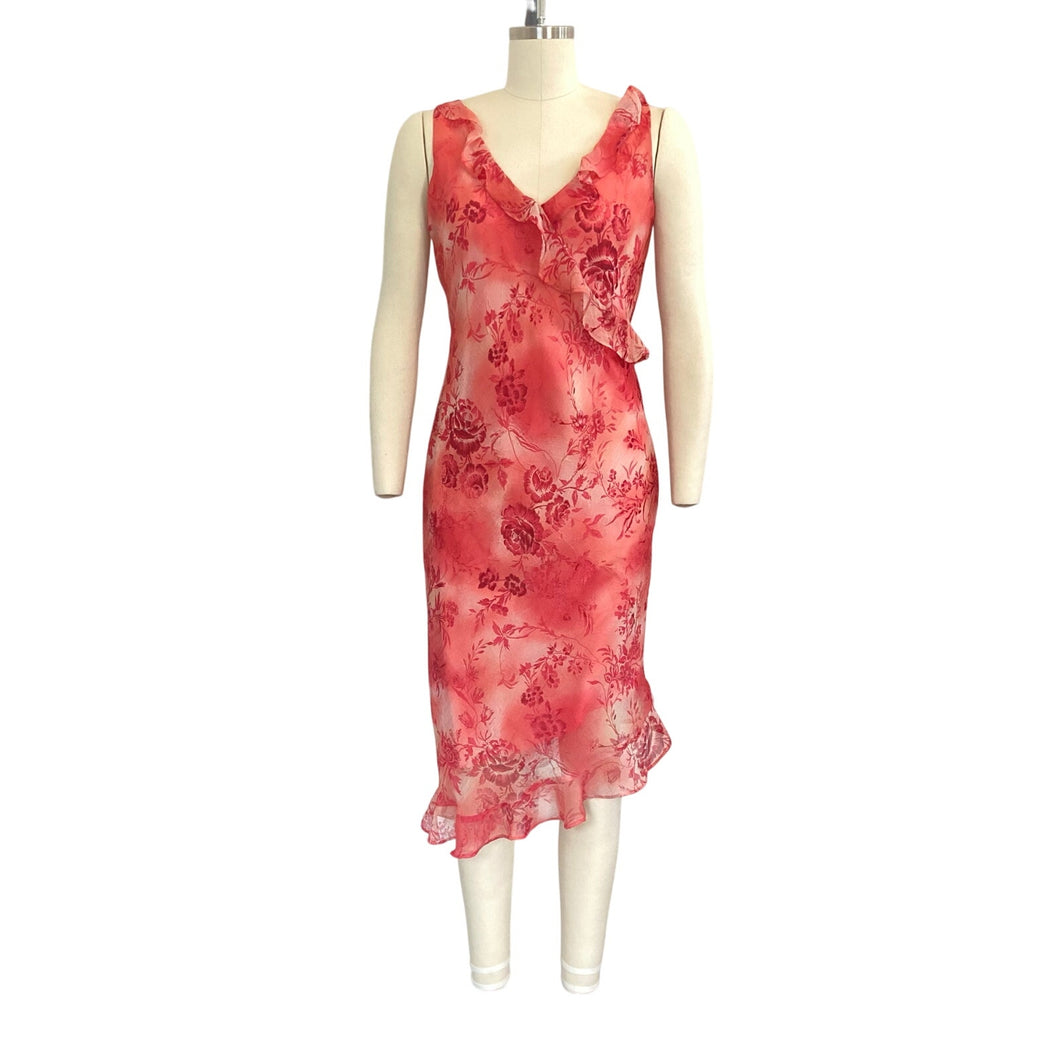 Y2K Breakin' Loose Pink Floral Ruffle Dress