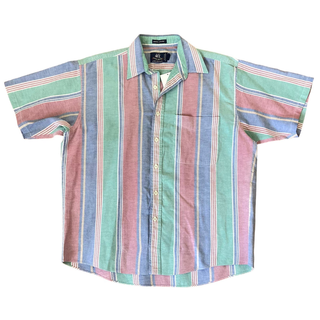 Van Heusen Pastel Striped Short Sleeve Button Up Shirt