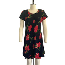 Load image into Gallery viewer, Vintage Y2K Black and Red Floral Dress
