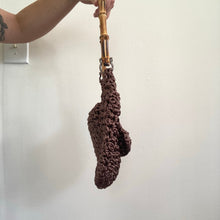 Load image into Gallery viewer, Braciano Brown Crochet Handbag with Bamboo Handle
