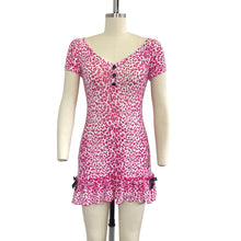 Load image into Gallery viewer, Jessica Louise Pink and White Leopard Mini Dress
