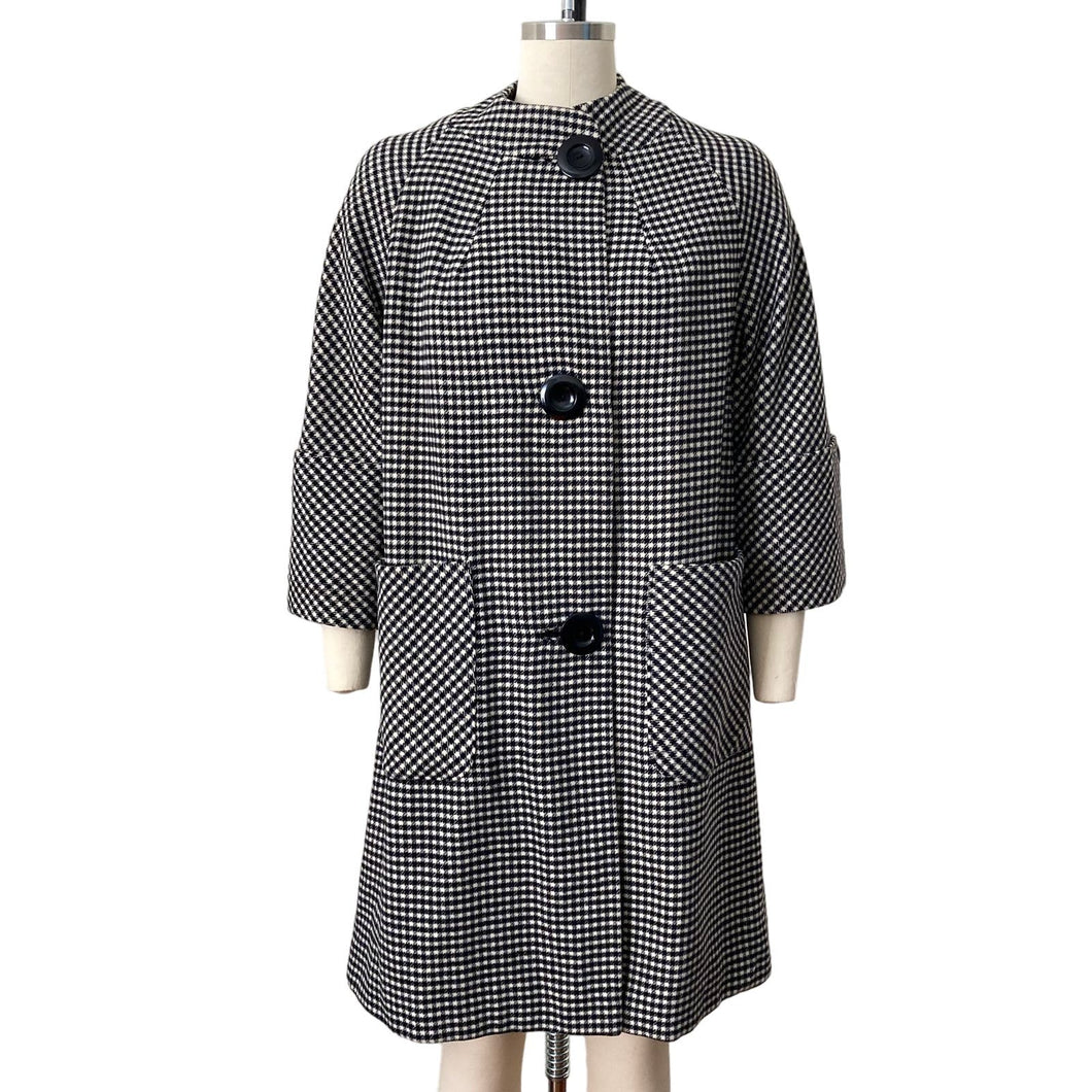 1960s Mod Houndstooth Overcoat