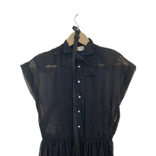 Load image into Gallery viewer, 1960s Vintage Sheer Black Shirtwaist Dress
