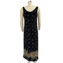 Load image into Gallery viewer, Vintage Black Tropical Maxi Dress with Jungle Print
