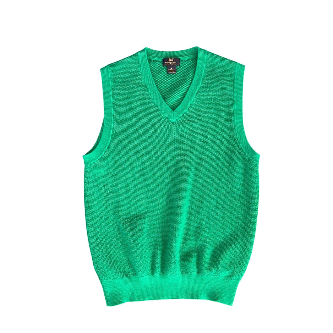 Brooks Brothers 346 Green Cotton Sweater Vest