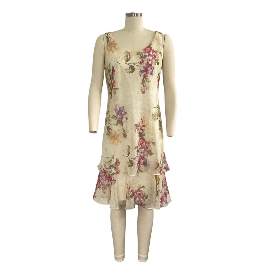 Vintage Y2K Yellow Floral Midi Dress