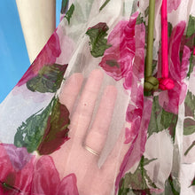 Load image into Gallery viewer, 1950s Pink Floral Fit and Flare Cocktail Dress

