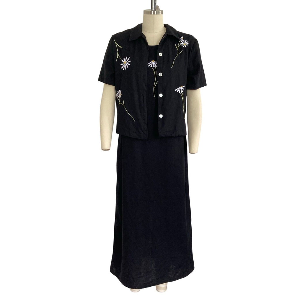 Premier International for Ladies Black Daisy Maxi Dress Set