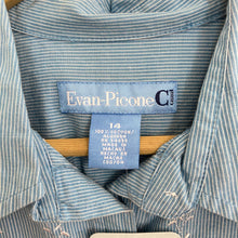 Load image into Gallery viewer, Light Blue Evan-Picone Pinstripe Floral Embroidered Shirt
