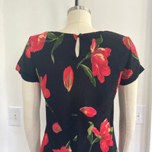 Load image into Gallery viewer, Vintage Y2K Black and Red Floral Dress
