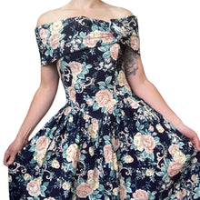 Load image into Gallery viewer, Vintage Jessica McClintock Gunne Sax Floral Off the Shoulder Dress
