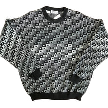 Load image into Gallery viewer, Vintage Progetto Black and Gray Geometric Pullover Sweater
