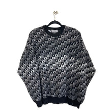 Load image into Gallery viewer, Vintage Progetto Black and Gray Geometric Pullover Sweater
