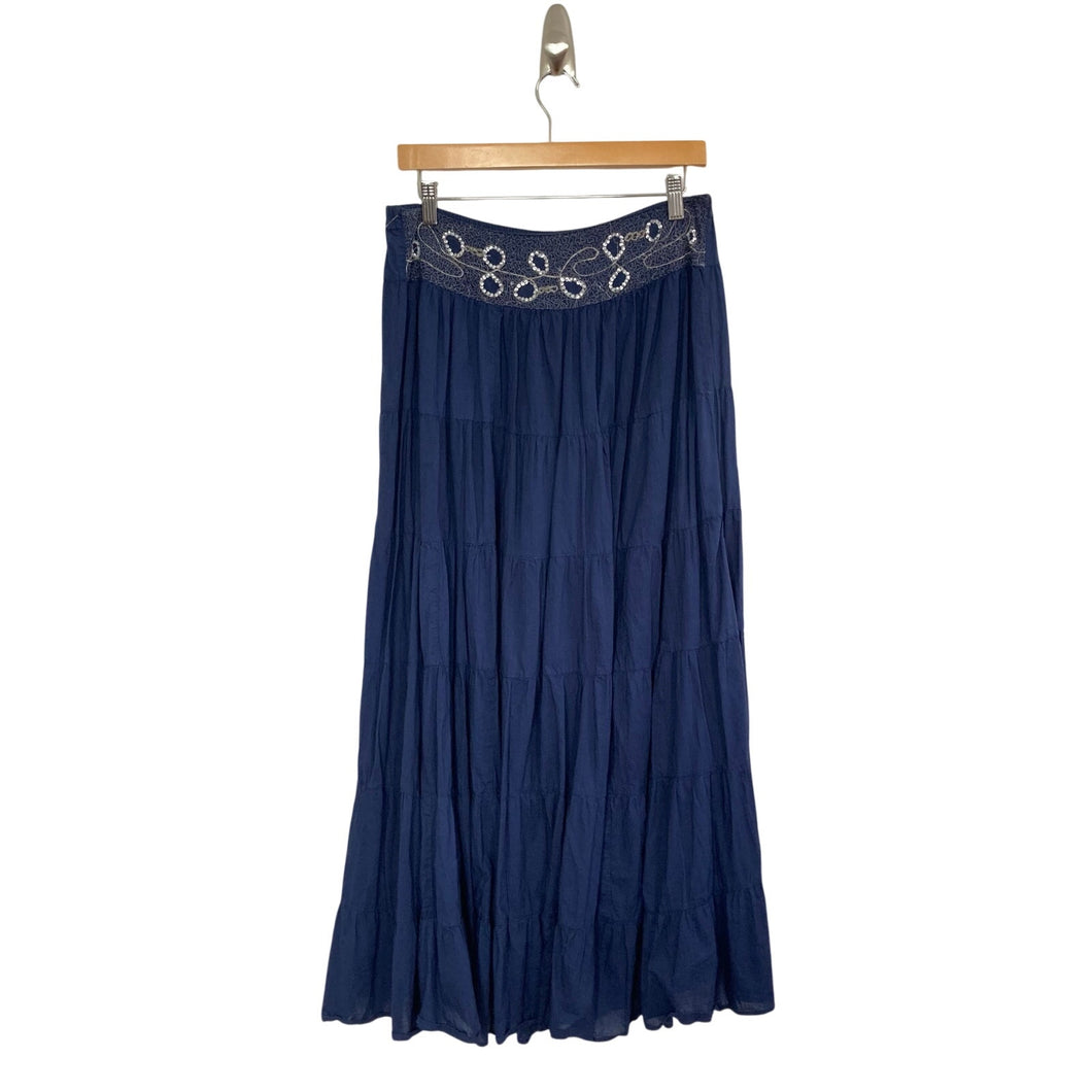 The Travel Collection Navy Blue Peasant Skirt