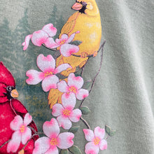 Load image into Gallery viewer, Vintage Light Greent Crew Neck Pullover Sweatshirt with Birds
