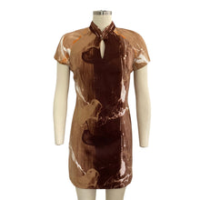 Load image into Gallery viewer, VIntage 1970s Hilo Hattie by Evelyn Margolis Brown Mini Dress
