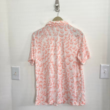 Load image into Gallery viewer, Vintage White with Abstract Pink wirl Mr. Alex Polo Shirt
