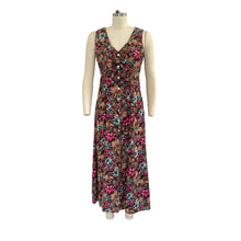 Load image into Gallery viewer, Vintage Bobbie Bee Tropical Maxi Dress with Tie
