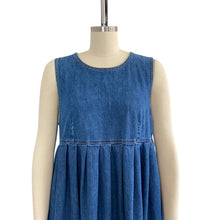 Load image into Gallery viewer, Vintage Laura Ashley Pleated Denim Jumper Dress
