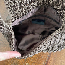 Load image into Gallery viewer, Braciano Brown Crochet Handbag with Bamboo Handle
