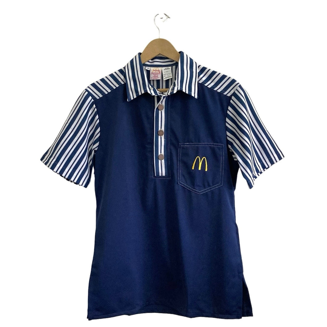 Vintage Navy Blue 1970s McDonald's Uniform Shirt