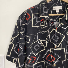Load image into Gallery viewer, Vintage Pronto Uomo Funky Geometric Silk Button Down Shirt
