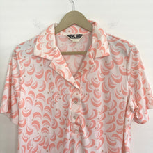 Load image into Gallery viewer, Vintage White with Abstract Pink wirl Mr. Alex Polo Shirt
