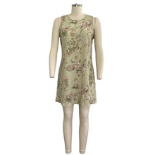 Load image into Gallery viewer, 90s Sage Floral Mini Dress
