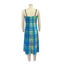 Load image into Gallery viewer, Vintage Talbots Blue Plaid Midi Dress
