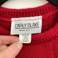 Load image into Gallery viewer, Vintage Carly Blake Red Floral Embroidered Crew Neck Sweater
