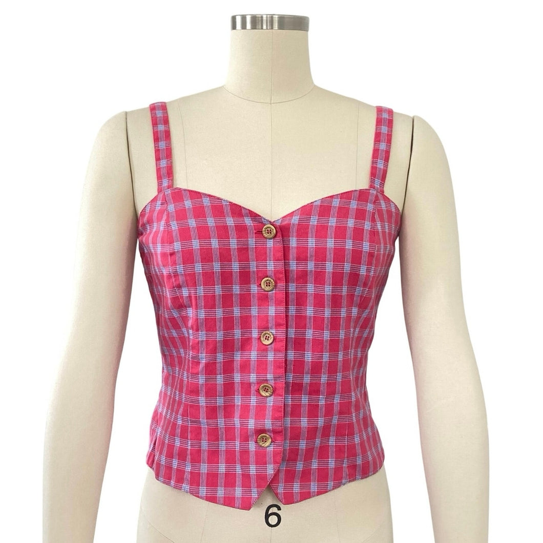 Pink Plaid Lizsport Bodice Top