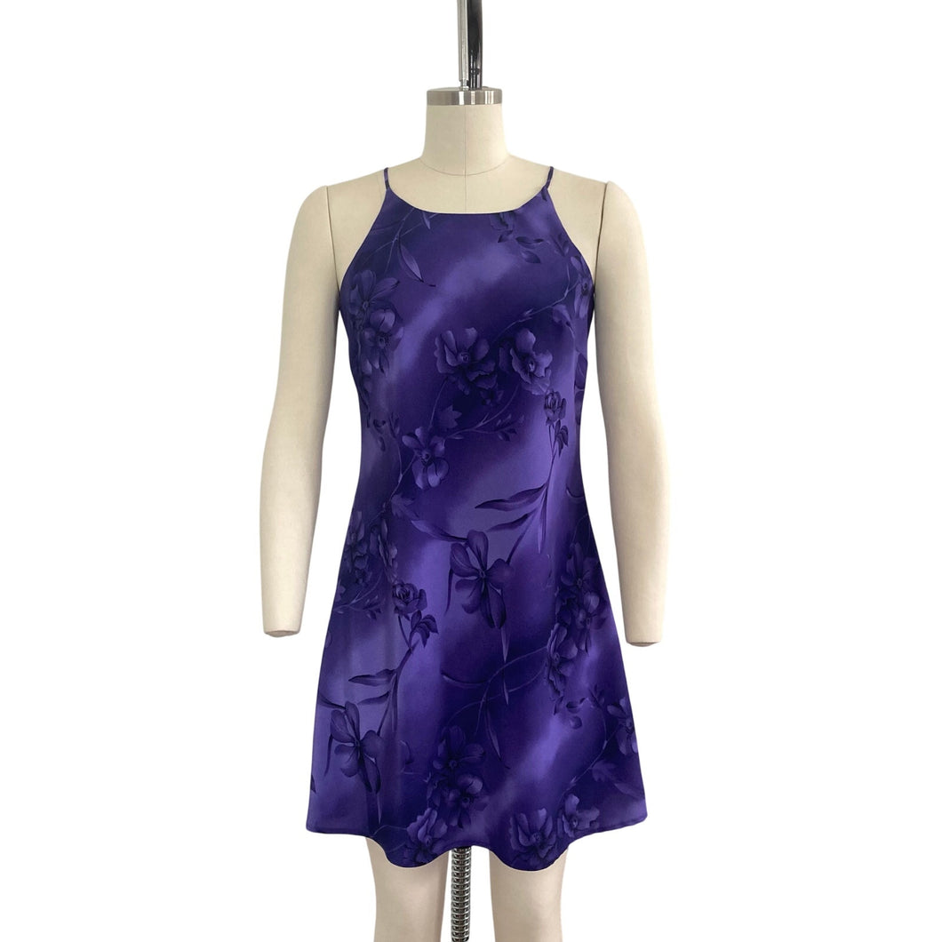 Y2K Expressions Purple Floral Mini Dress