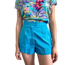 Load image into Gallery viewer, Vintage Bright Blue High Waisted Shorts
