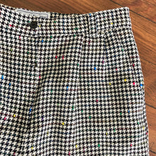 Load image into Gallery viewer, Vintage High Rise Rainbow Speckled Houndstooth Bermuda Shorts
