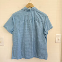 Load image into Gallery viewer, Light Blue Evan-Picone Pinstripe Floral Embroidered Shirt
