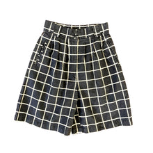 Load image into Gallery viewer, Vintage High Waisted Black and White Checkered Bermuda Shorts
