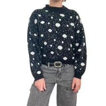 Load image into Gallery viewer, Vintage Jamie Scott Black and White Polka Dot Mock Neck Sweater
