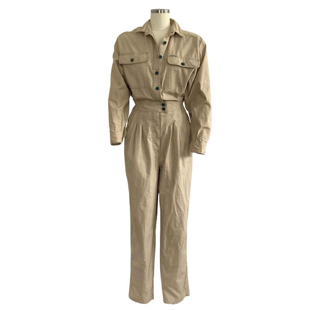 Vintage Royal Robbins Khaki Cotton Utility Jumpsuit