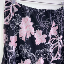 Load image into Gallery viewer, Cato Black and Pink Floral Whimsygoth Midi Skirt
